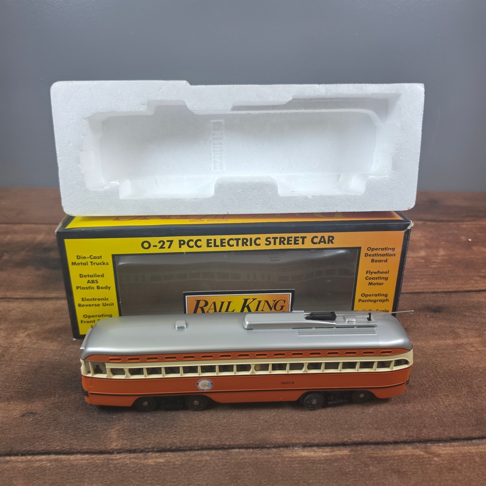 MTH Rail King O-27 PCC Electric Street Car 30-5163-1 Orange Good Proto-Sound 3.0